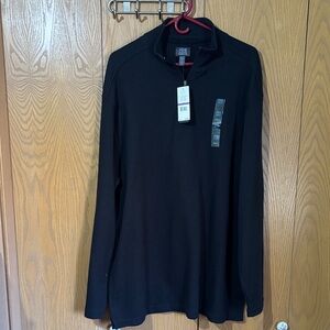 Joseph Abboud Black Long Sleeve sweater Top 2XLT 1/4 zip 60% cotton